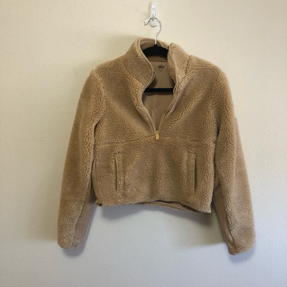 ALO Yoga Shanti Half Zip Sherpa Teddy Coat Jacket - Picture 5 of 13